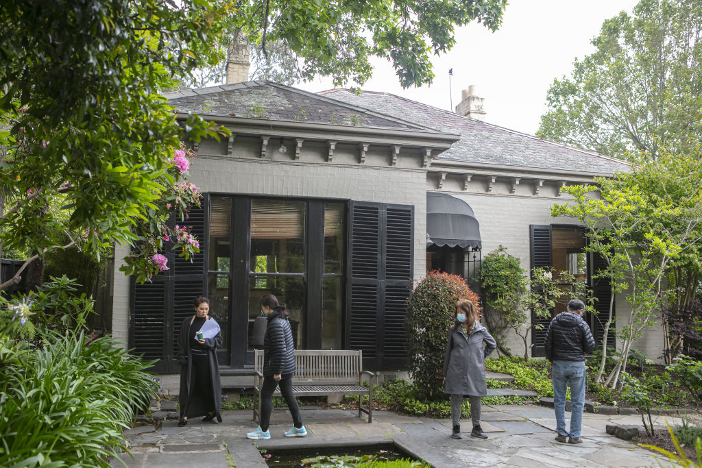 4 Berkeley Street, Hawthorn, failed to get over the line at auction. Photo: Stephen McKenzie