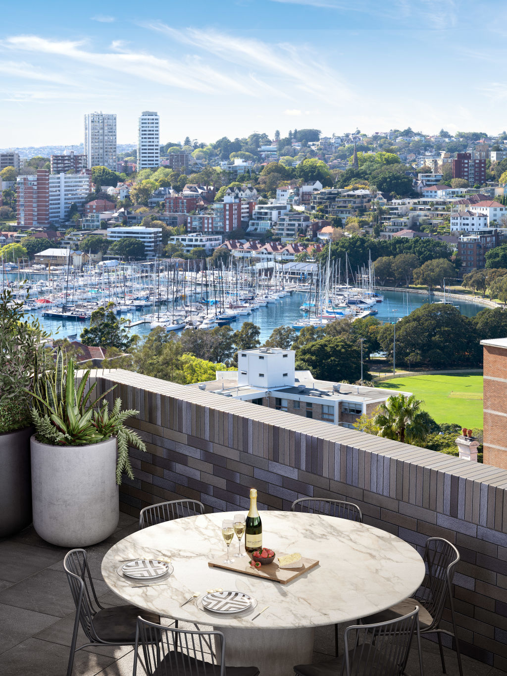 Homes on the upper levels will enjoy views of the city skyline and harbour. Photo: Supplied