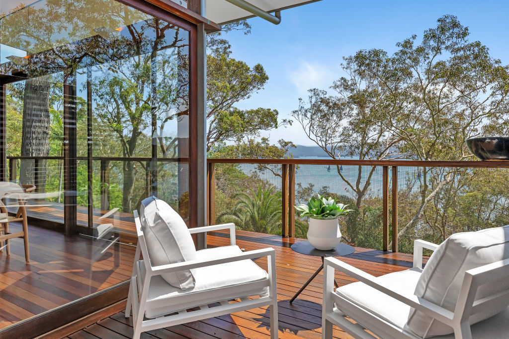 The deck offers sweeping views of Pittwater. Photo: Donna Johnston