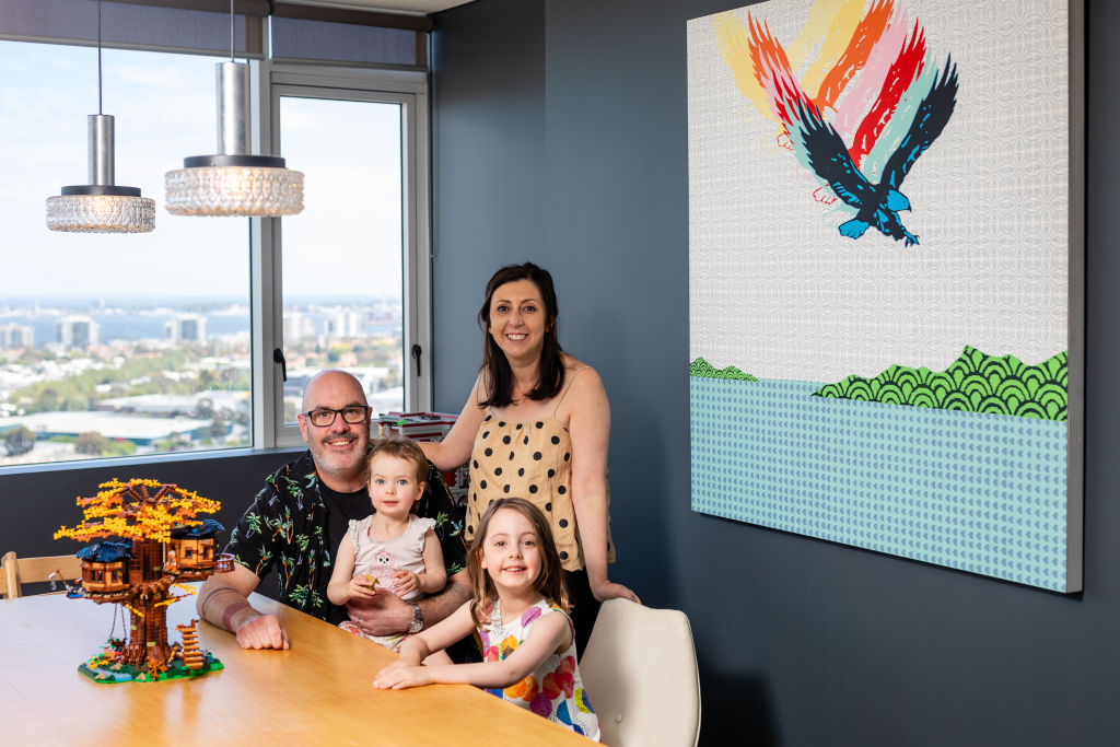 The family of four with a 'house in the sky' in Melbourne's Docklands