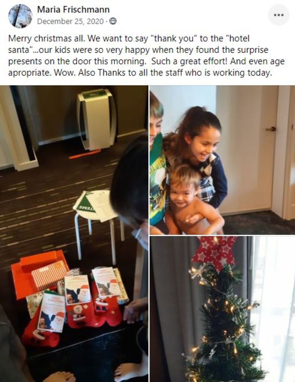 A Facebook post from a guest of Pullman Adelaide.