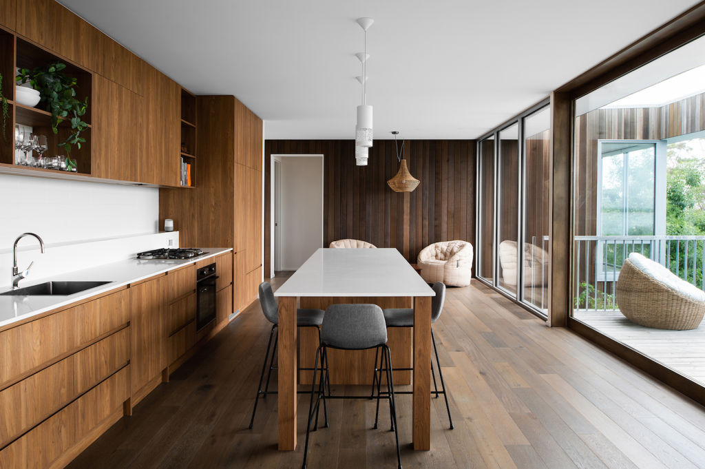 More of us will embrace warm timbers and retro aesthetics. Kitchen by Cumulus Studio. Photo: Angie Blair