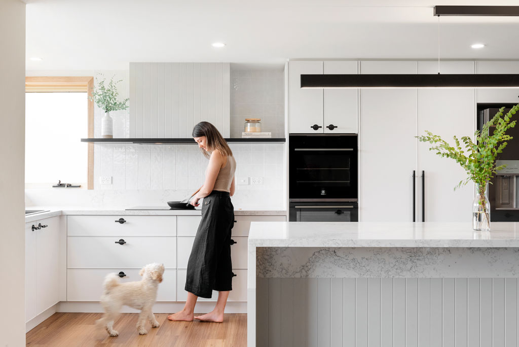 Handmade tiles and VJ panelling will prove popular. Kitchen by Savannah Denny Interiors. Photo: Aaron Jones