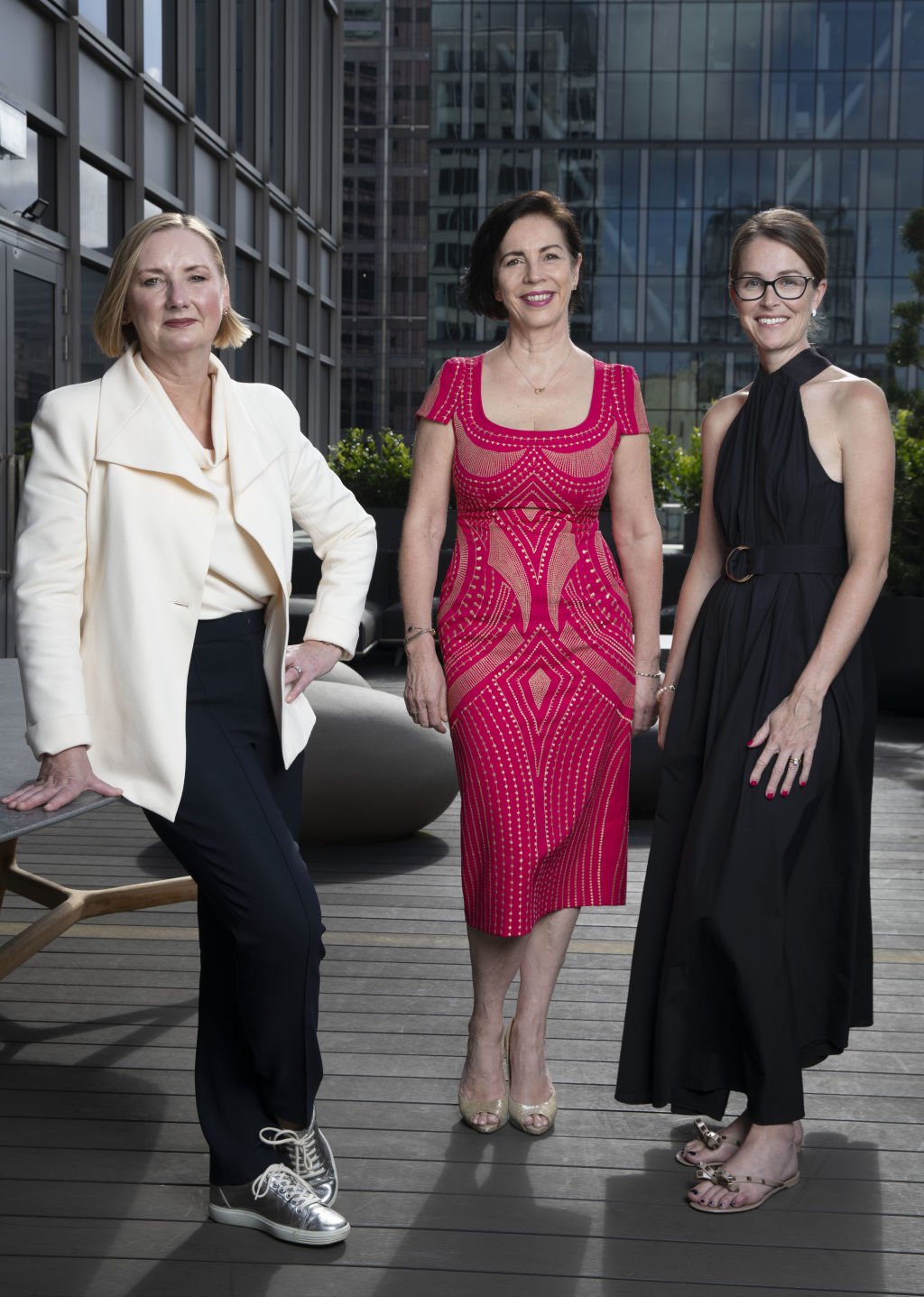 Susan Lloyd Hurwitz, Leanne Pilkington and Alison Mirams have played a leading role promoting gender equity within the property sector. Photo: Jessica Hromas