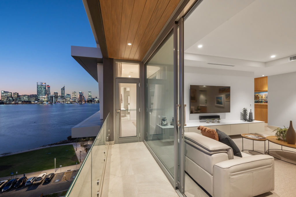 Selling agent Christopher Dee says that there is strong interest in waterfront homes such as this South Perth penthouse. Photo: Supplied