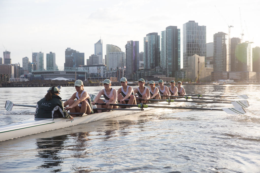 Students can choose from more than 30 sports including rowing. Photo: Supplied