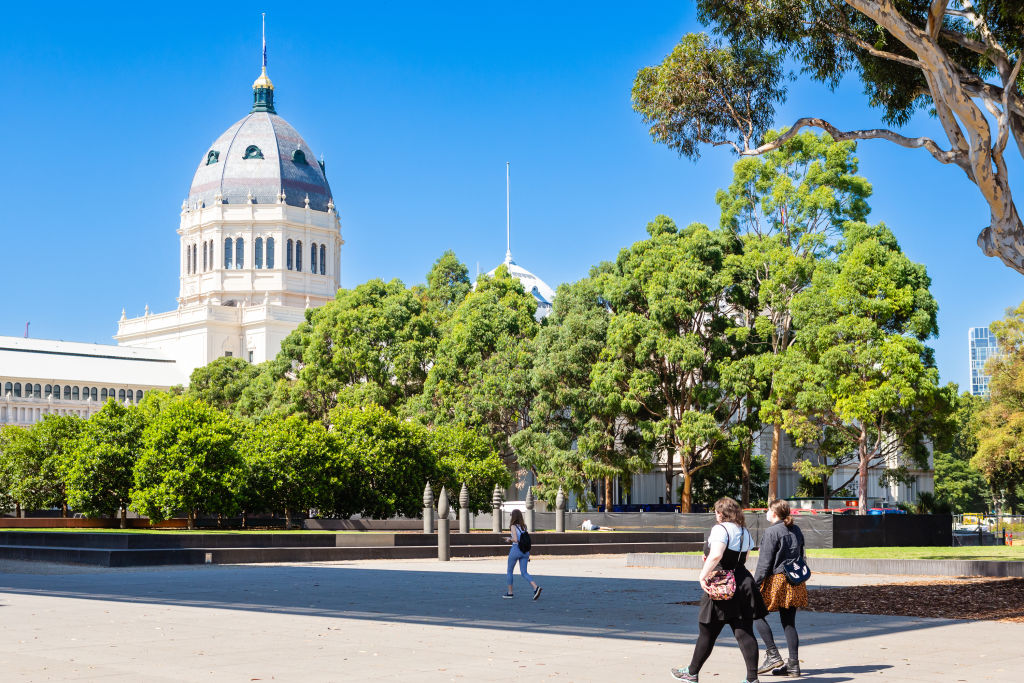 The heritage Royal Exhibition Building and lush Carlton Gardens add to the neighbourhood's feel. Photo: Greg Briggs