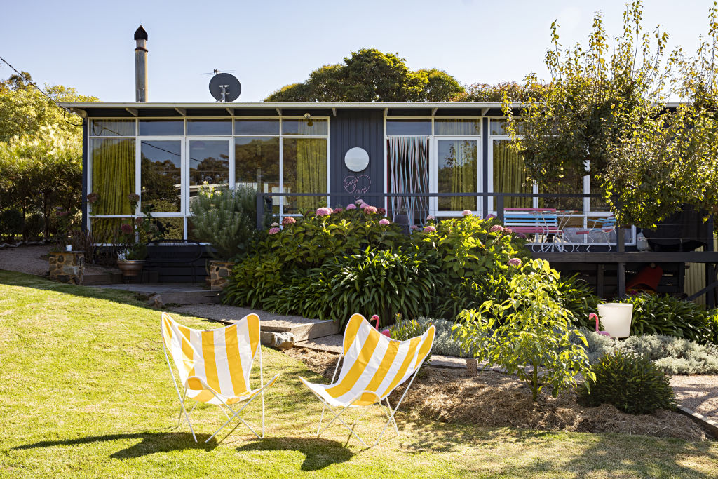 Annie Price and Jamie Paterson have turned an original beach shack on the Mornington Peninsula into a celebration of all things vintage. Photo: NATALIE JEFFCOTT