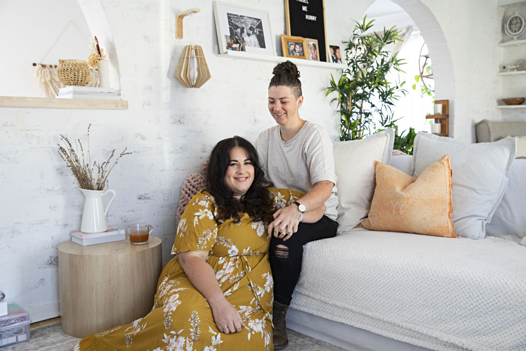 Jess Micallef and Izzie Silvey built an Instagram following of more than 30,000 by sharing the step-by-step process as they renovate their first home together. Photo: Natalie Jeffcott