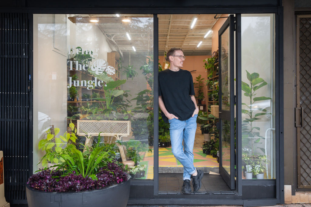 Mykal Hoare at his Katoomba store Bring the Jungle. Photo: Maja Baska