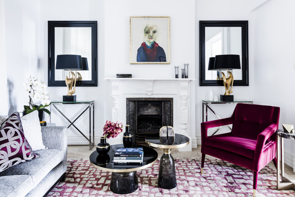A portrait of renowned art curator Alannah Coleman takes pride of place in the living room... Photo: Maree Homer