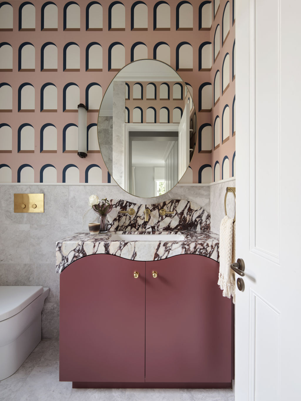 'Colours really bring a space to life,' Sarah-Jane Pyke says. Arent &amp; Pyke Darley Road bathroom Photo: Anson Smart. Stylist: Claire Delmar.