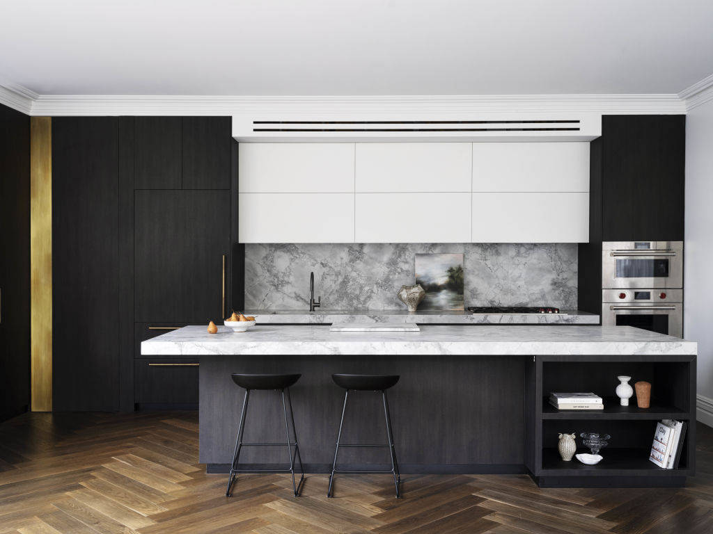 The strikingly modern kitchen. Photo: Brigid Arnott