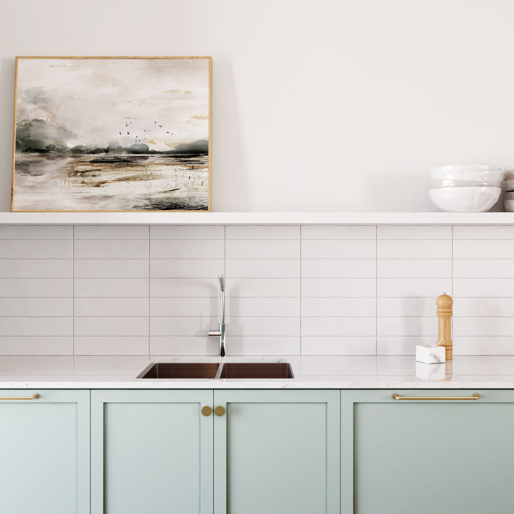 Giving existing cabinetry a fresh lick of paint can really have a dramatic impact on the space. Photo: The Build By Temple &amp; Webster