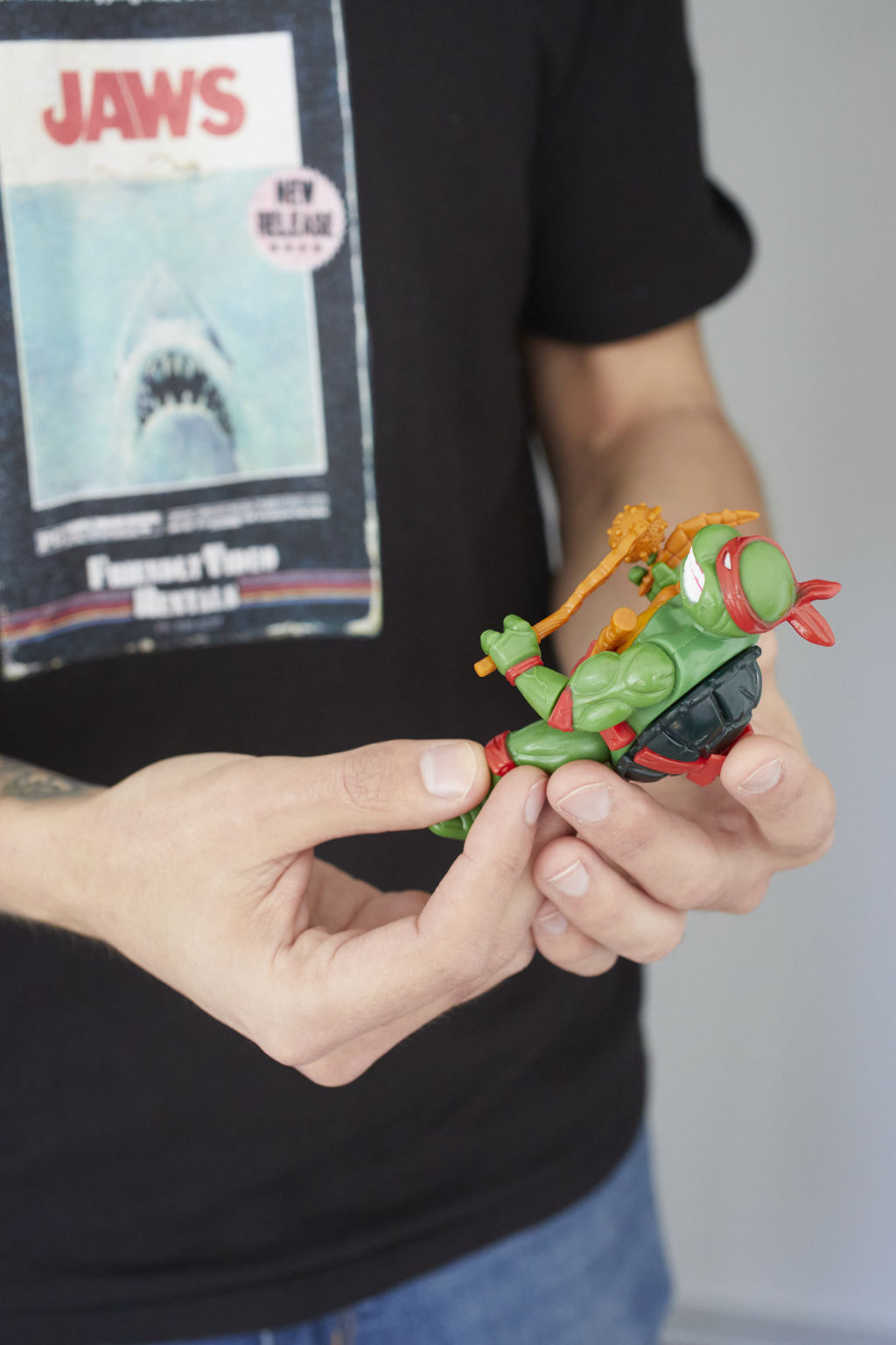 His interest in collecting was revived after finding a shoebox of his original Ninja Turtle figures a few years ago. Photo: Nicky Ryan