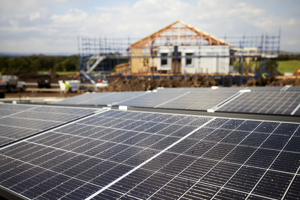 Fifty-kilowatt ground-mount solar arrays supply electricity to each property. Photo: Channel Nine