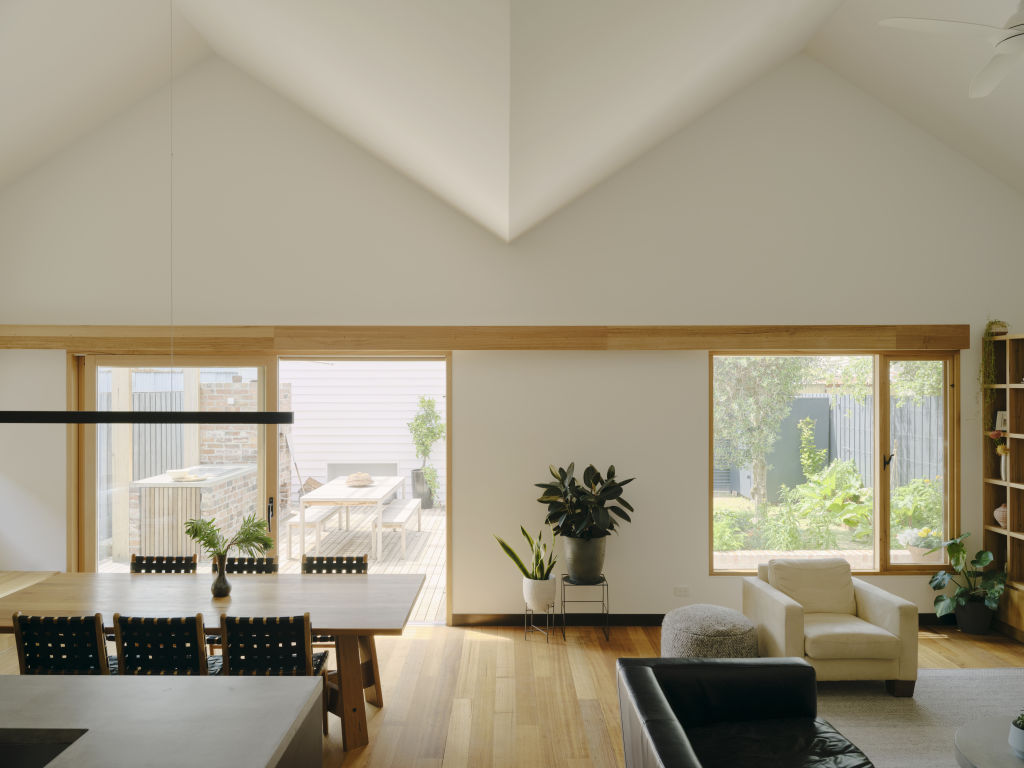 Less is more when it comes to a sustainable flooring choice. Fireside House by Breathe. Photo: Tom Ross