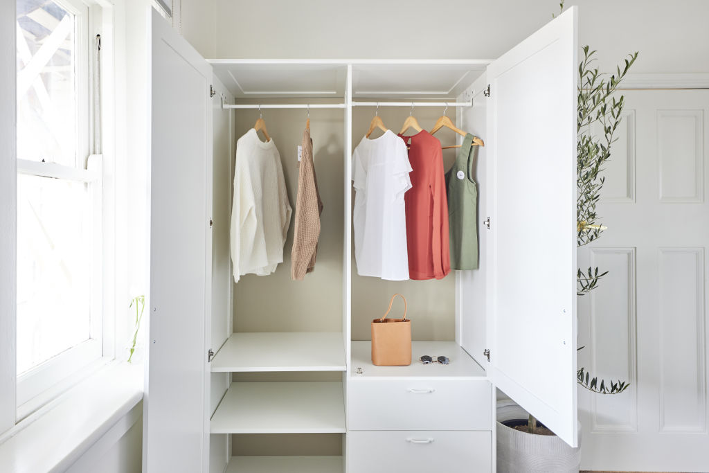 Optimise hanging space and drawer storage in wardrobes. Photo: Nine