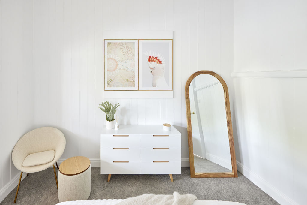 Omar and Oz decided to keep the room simple with a neutral colour pallet.  Photo: Nine