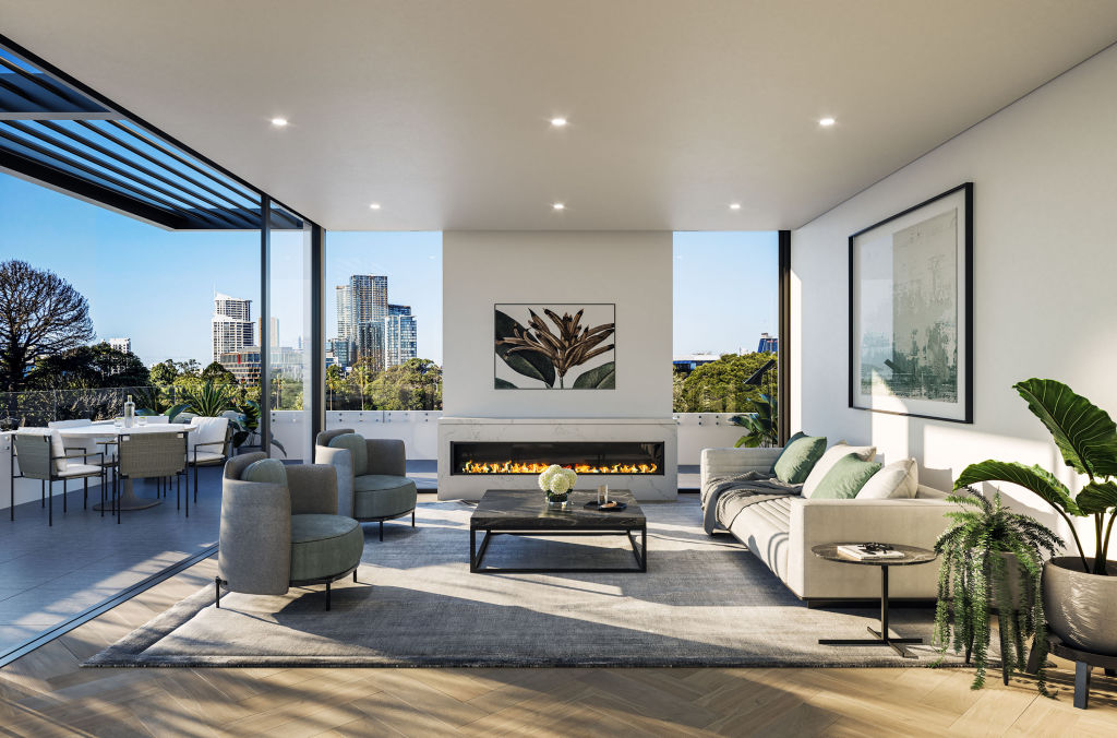 The Bellevue enjoys views of the city skyline from multiple angles inside the home. Photo: Supplied
