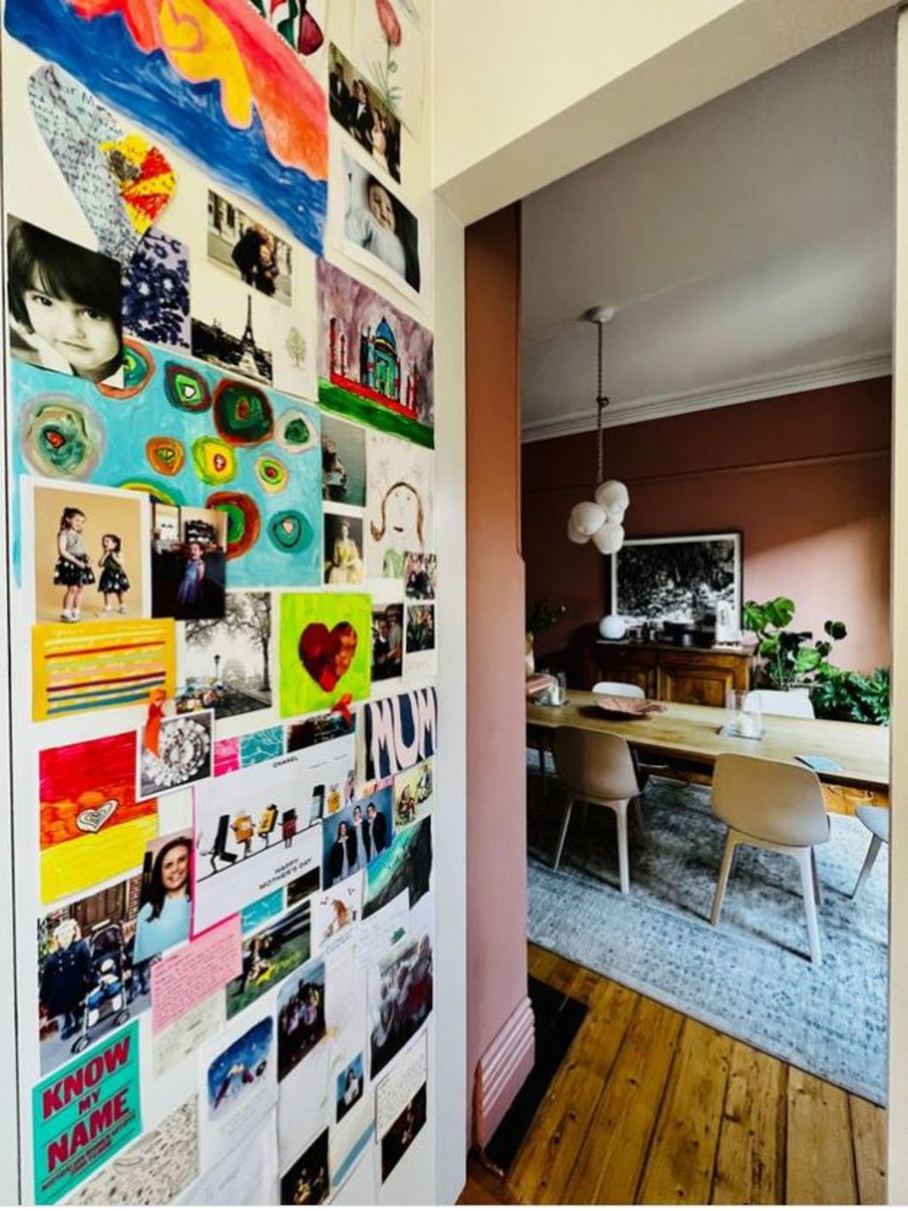 The art wall is Alice's favourite spot in the house.  Photo: Supplied