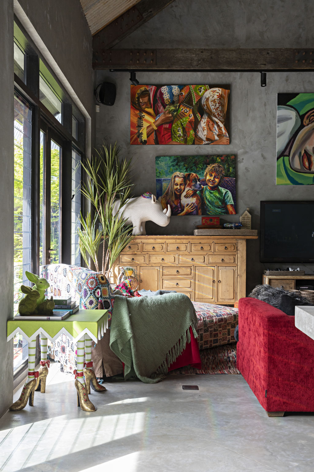 Brereton has created a home that has been inspired by her extensive travels, blending the textures, colours and designs of the many places she has visited and loved. Photo: Natalie Jeffcott