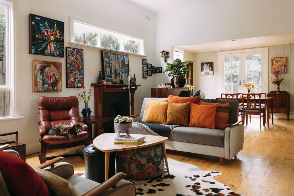 The light and bright living and dining space.  Photo: HILARY WALKER