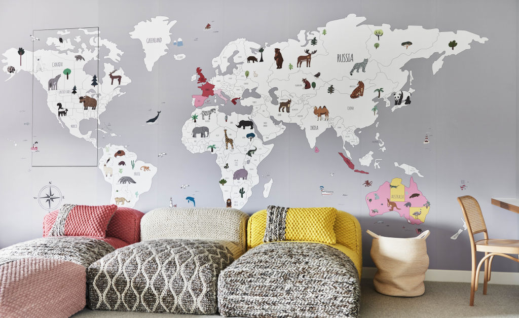 Artworks and wallpaper are easy go-to's for kid's rooms.  Photo: Supplied.