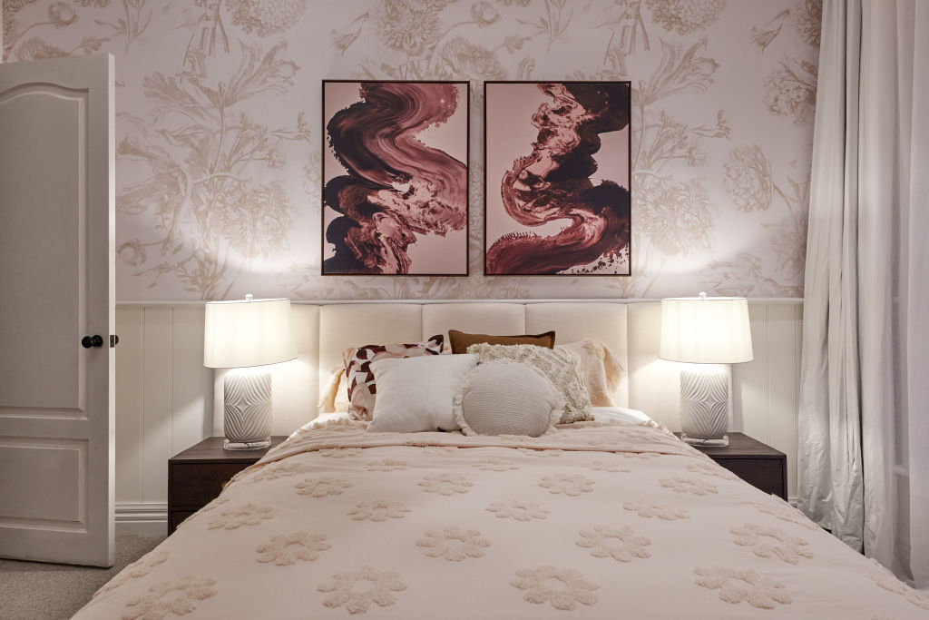 The judges aren't fans of Sharon and Ankur's guest bedroom. Photo: Nine