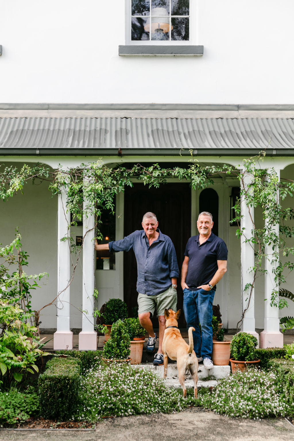 Darryl Gordon and Simon Milner at their 165-year-old Georgian home in Jamberoo. Photo: Moss & Co - Trudy Pagden