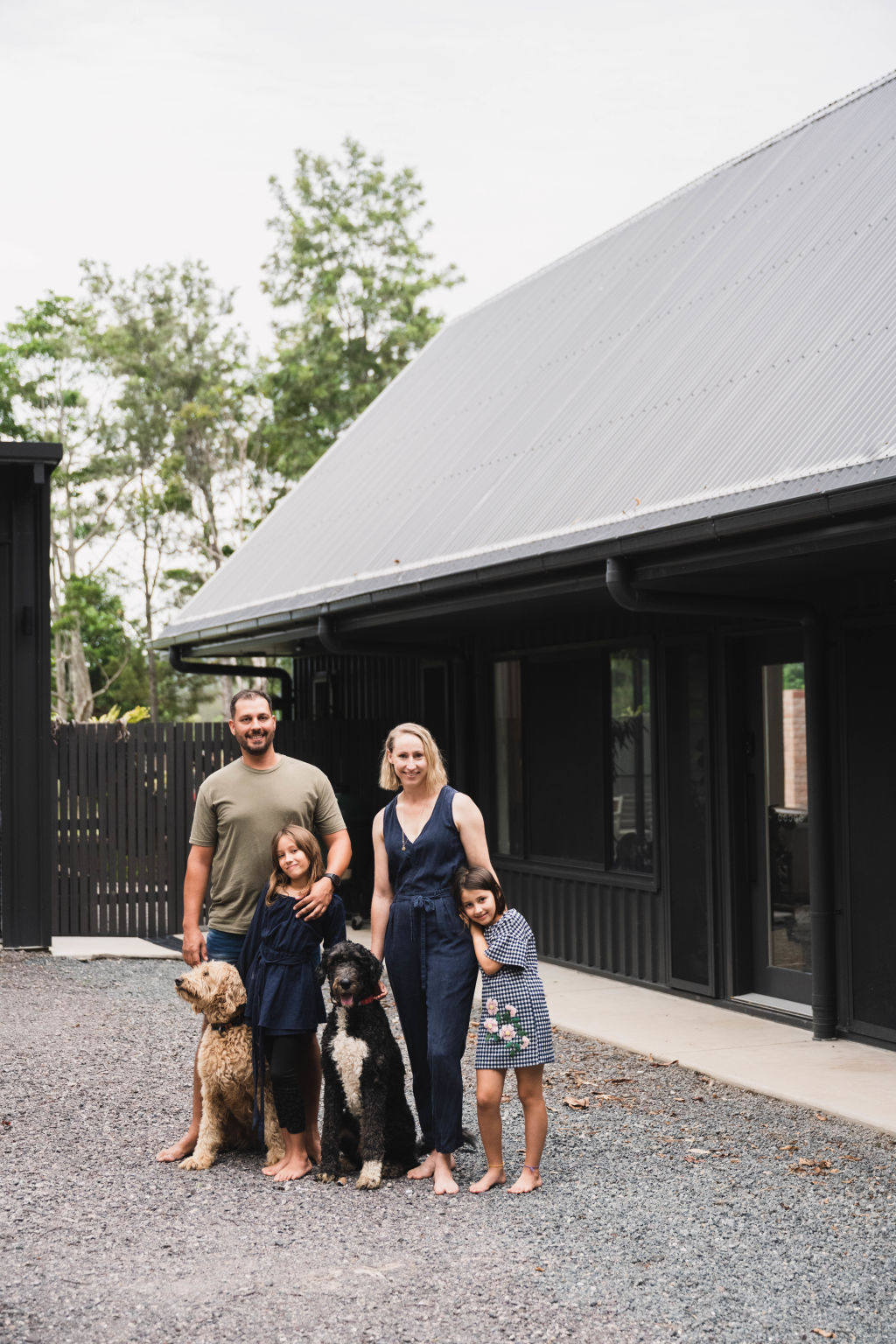 The Reedy family with their beloved dogs, Rufus and Bella. Photo: HANNAH PUECHMARIN