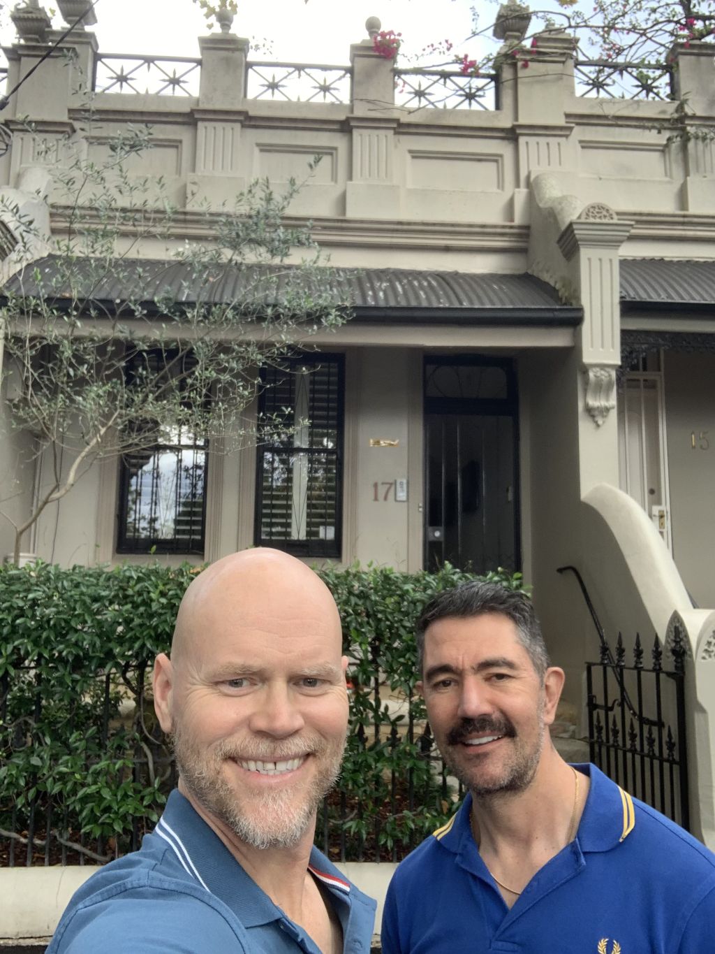 Stuart Langeveldt (right) and Richard Waller outside their beloved terrace in Sydney's Woollahra. Photo: Supplied
