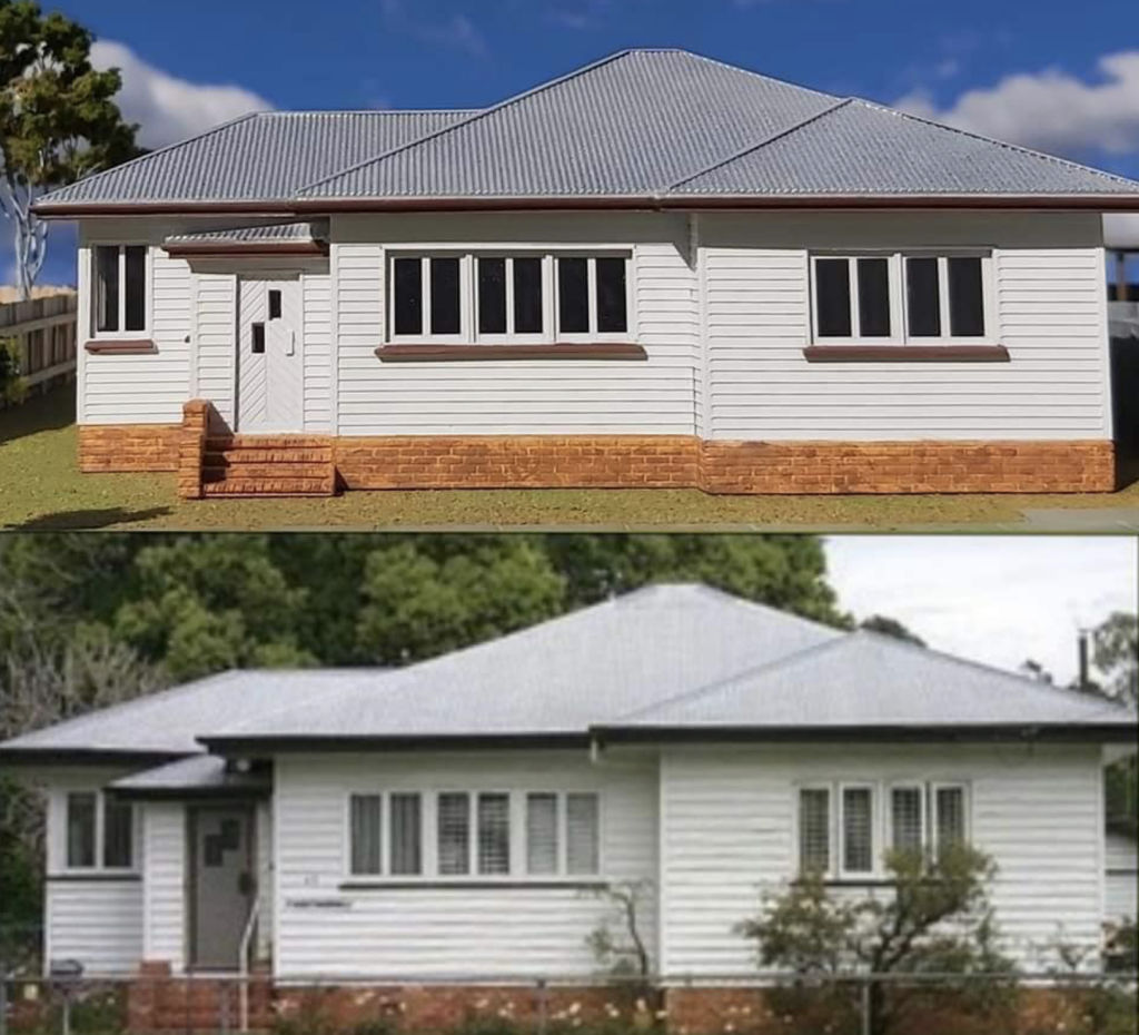 Kate Howard's home 'Wentworth' (bottom) and its model replica (above). Howard says she's chuffed with how it turned out. Photo: Supplied