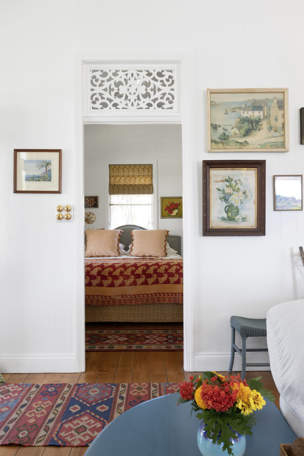 'We like an eclectic look with a mix of things, and we have collected bits and bobs of furniture over the years,' Sue says of their interior style. Photo: The Design Villa