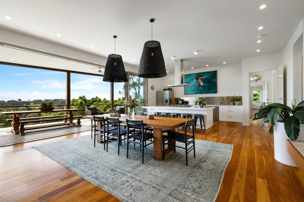 The sizeable living, dining and kitchen space in the main house.  Photo: Supplied