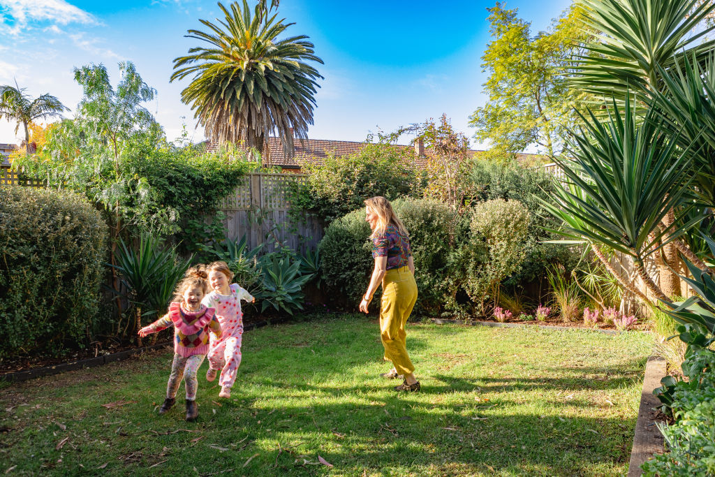 They kept the good-sized back garden, the perfect spot for the girls to run around in.  Photo: Greg Briggs
