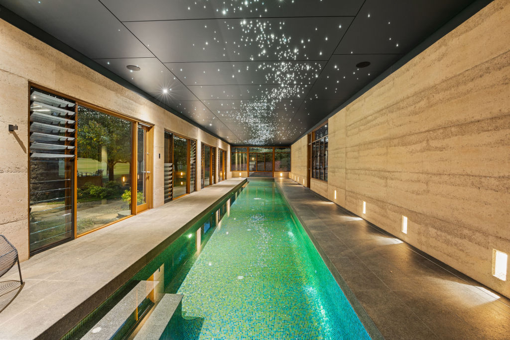 The twinkling ceiling of the indoor lap pool. Photo: Supplied