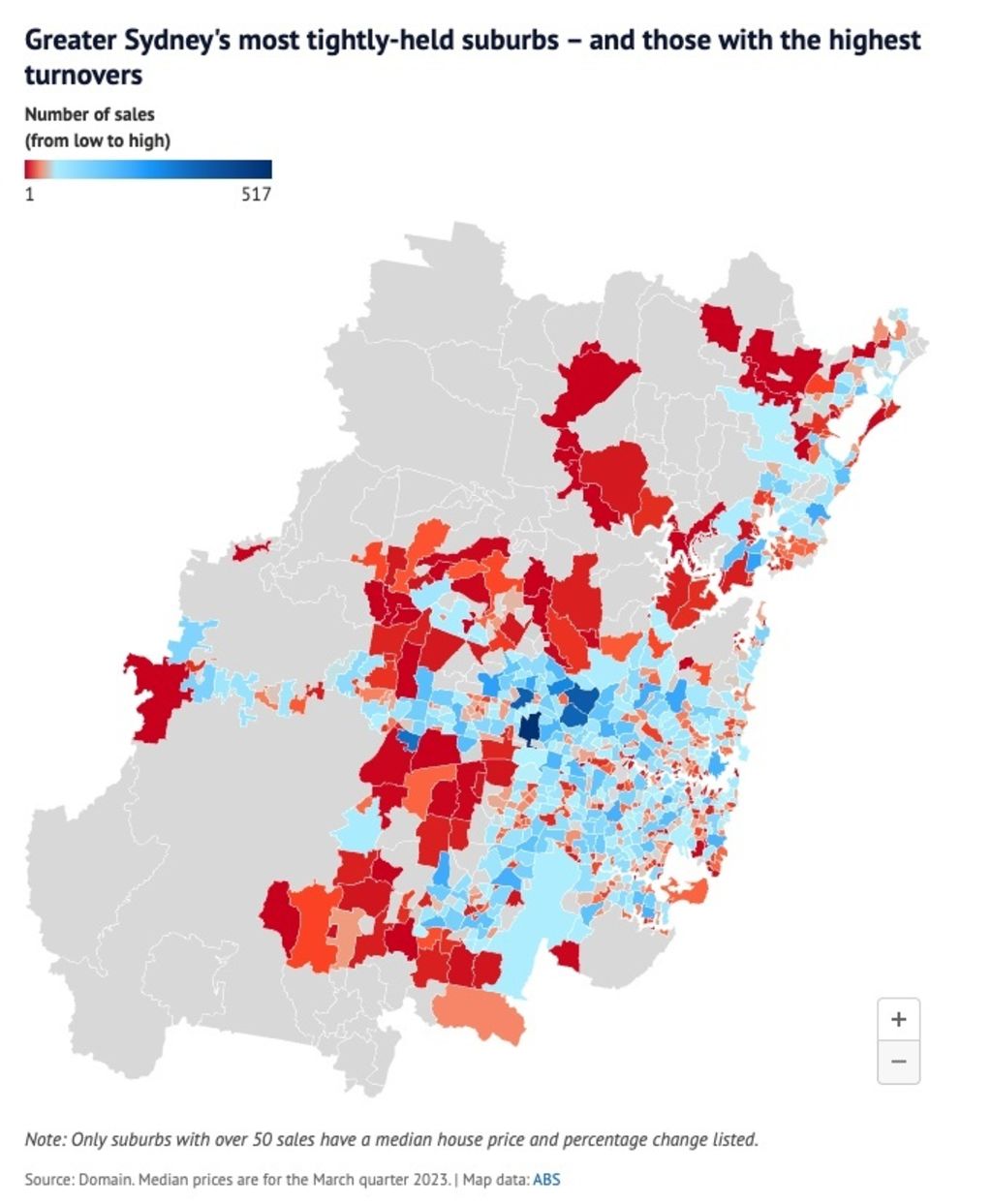 Greater Sydney heat map July 2023