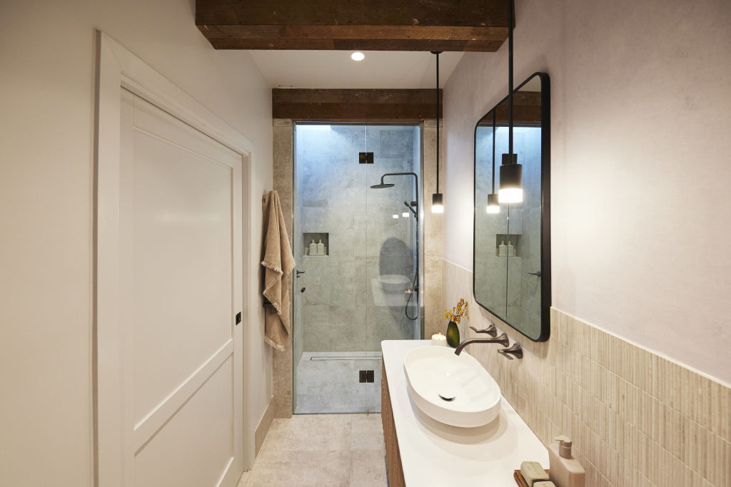 Steph and Gian's granny flat en suite was deemed the 'best layout of the week'. Photo: Nine