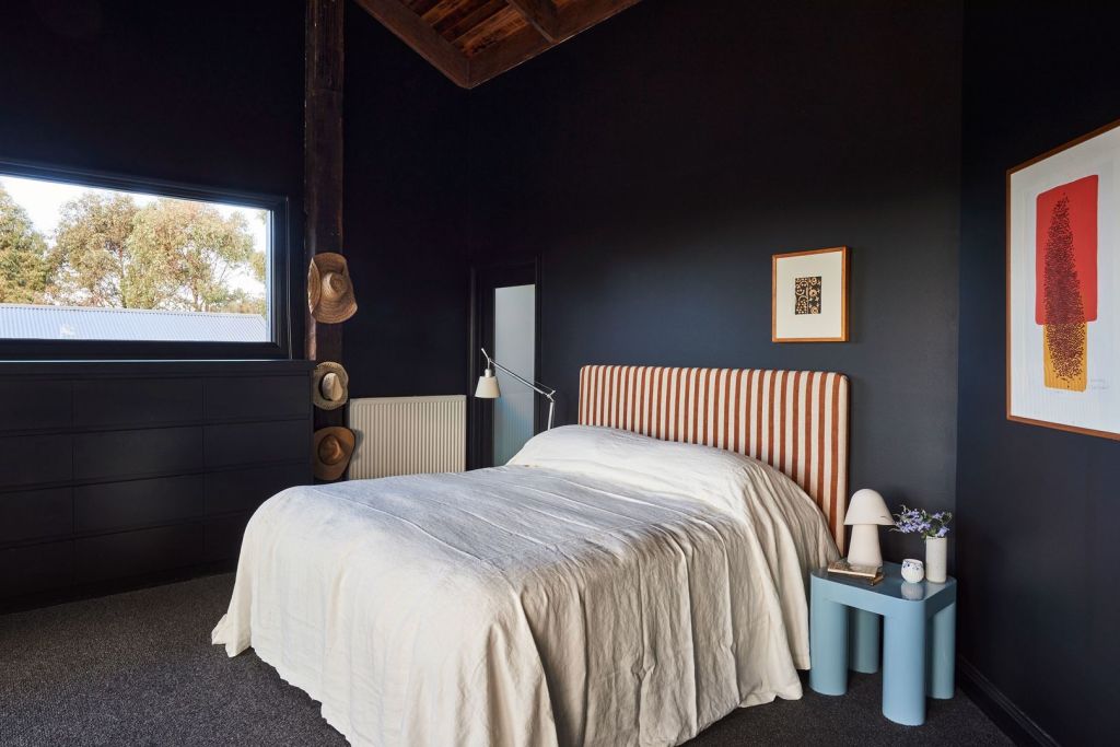 'The reimagined upstairs parent’s retreat became a sanctuary within a sanctuary with each fixture and fitting curated,' Meagher says. Photo: One Agency Surf Coast