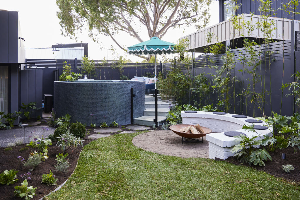 'We love the built-in fire pit zone, it feels comfortable and considered.' Photo: Nine