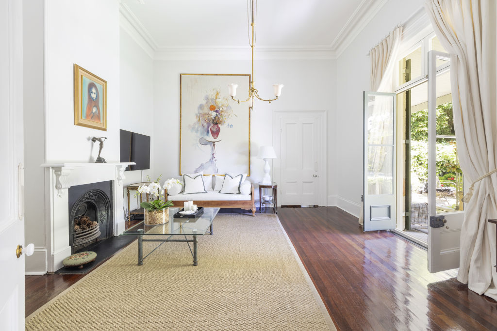 Each of the three living rooms features a fireplace. Photo: Supplied