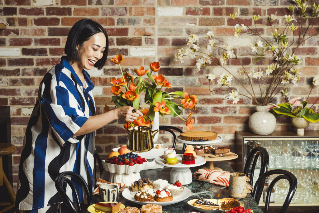 Chunky mugs and delicate pastries. Photo: Hilary Walker