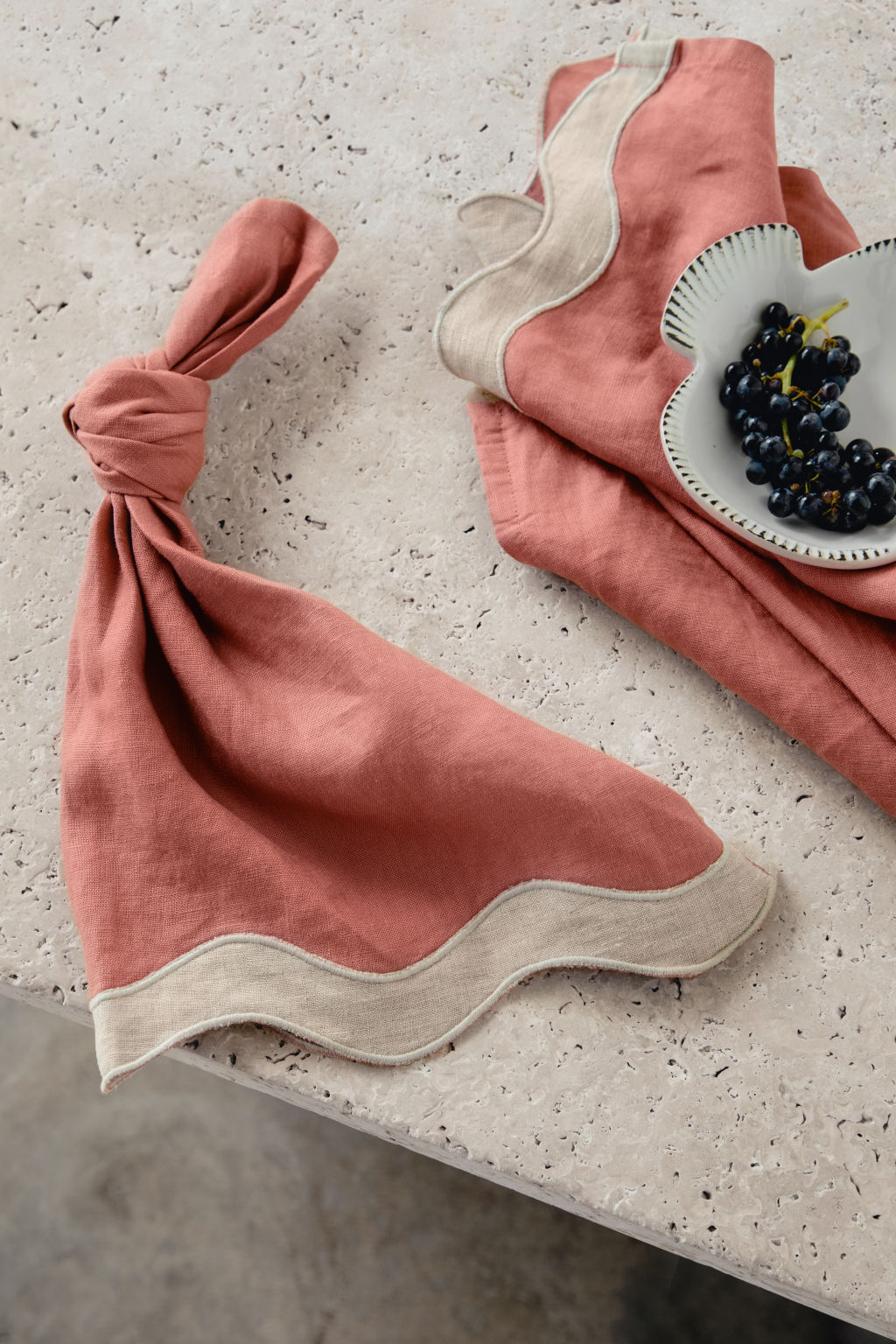 These distinct napkins are made from Eurpoean linen. Photo: Supplied
