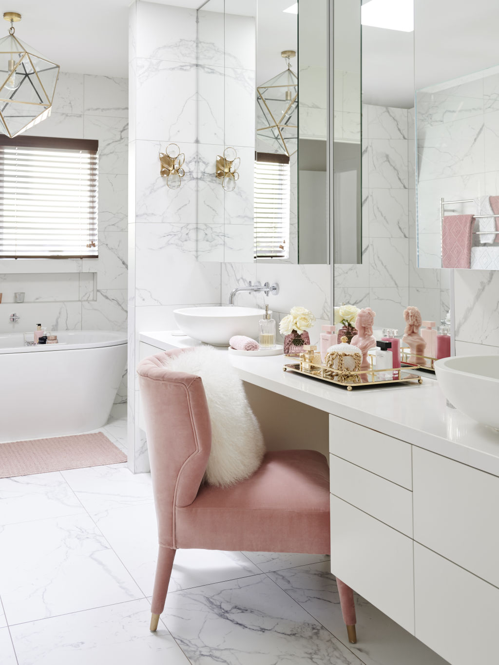 'Gone are the days where the bathroom was just a practical room,' says interior stylist Tina Nettlefold. Photo: T.House