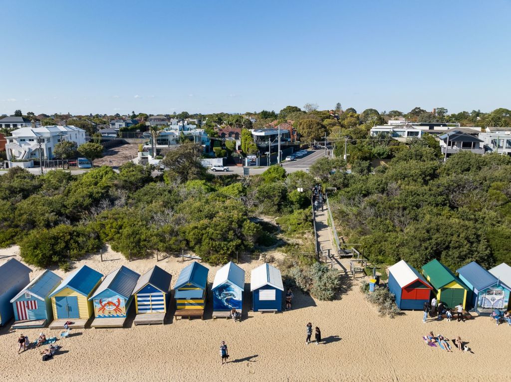 The current location of the beach boxes is Dendy Street, Brighton. Photo: Hush Property
