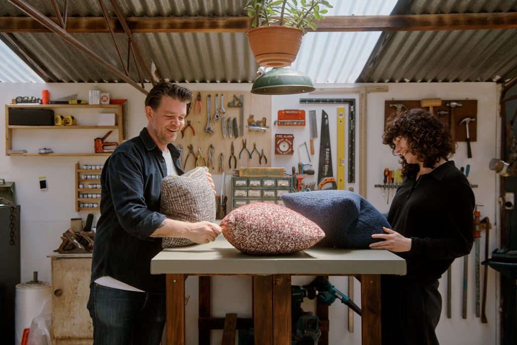 The couple work out of their home studio in Sunshine in Melbourne's west. Photo: Kaede James Takamoto