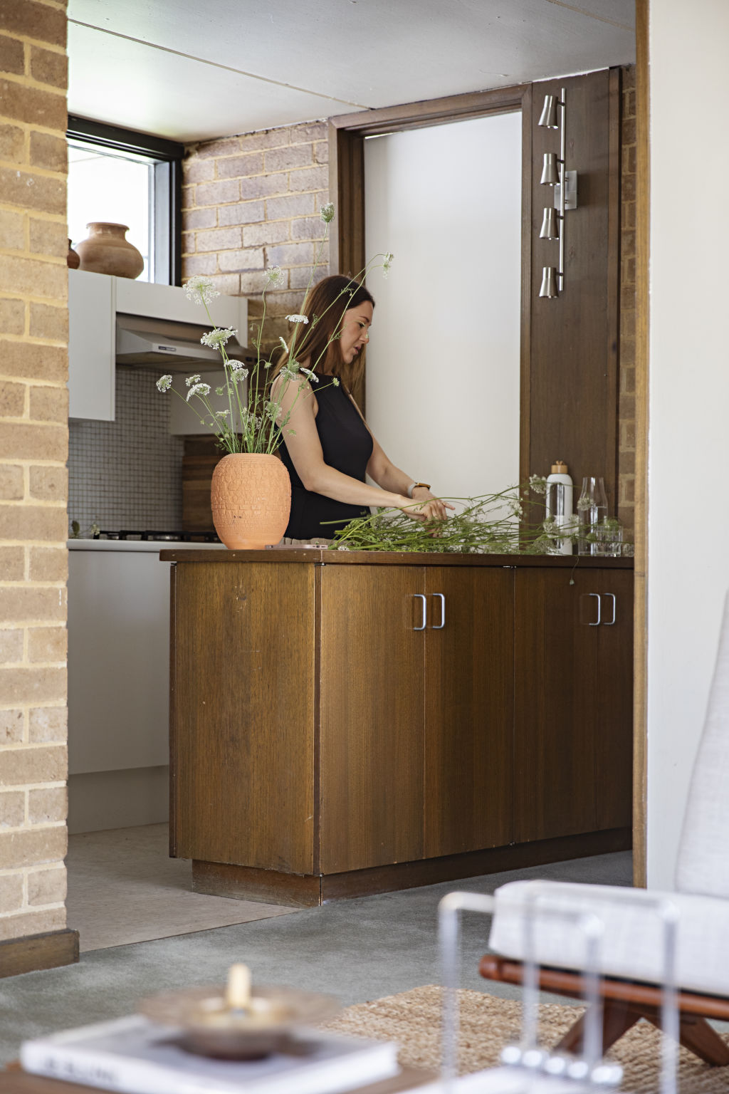 Brown instantly fell in love with the home's architecture. Photo: Natalie Jeffcott