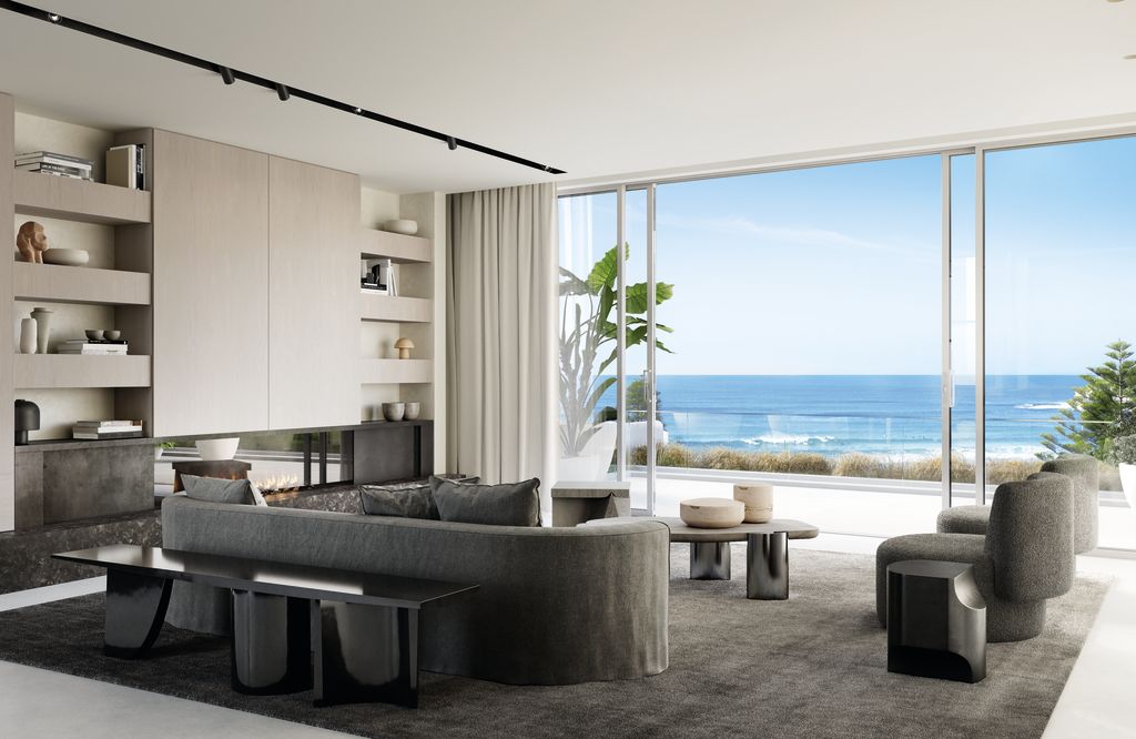 Eurangi offers contemporary high ceilings and architecturally-designed features including living rooms centred around the sweeping beachfront view.  Photo: Supplied