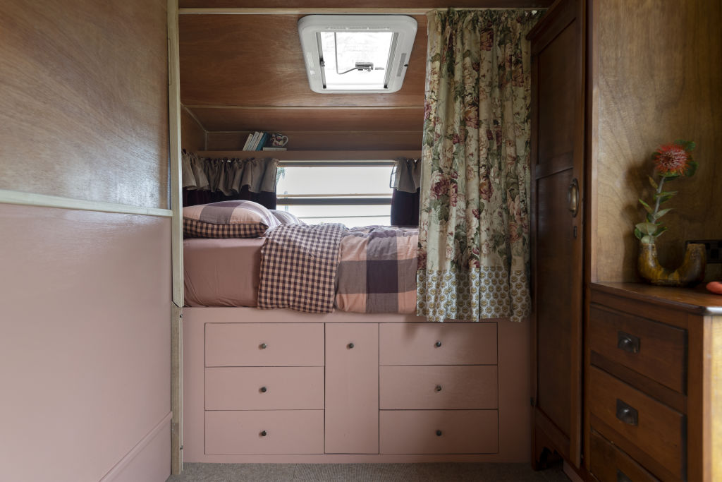 Under-bed storage is key for small spaces. Photo: Mindi Cooke